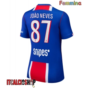 Paris Saint-Germain Joao Neves #87 Prima Maglia Femmina 2026-27 Manica Corta